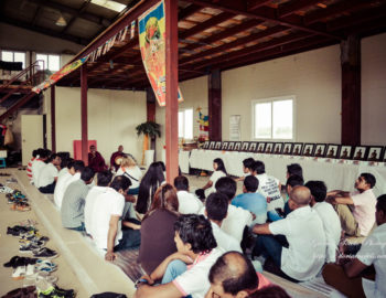 A Buddhist Ceremony Inside a Barn