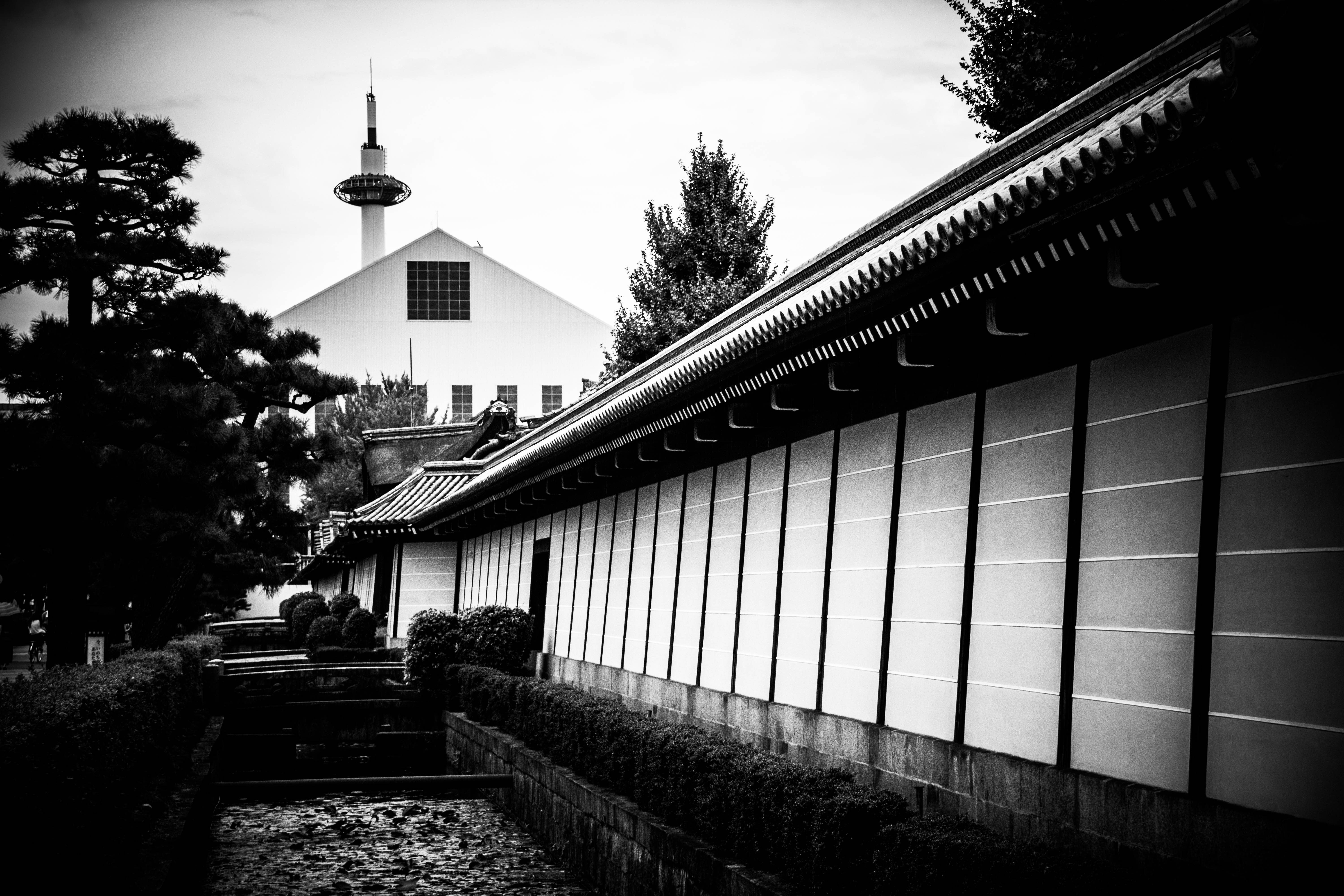 Outside of the Garden with the Kyoto Tower in the Background